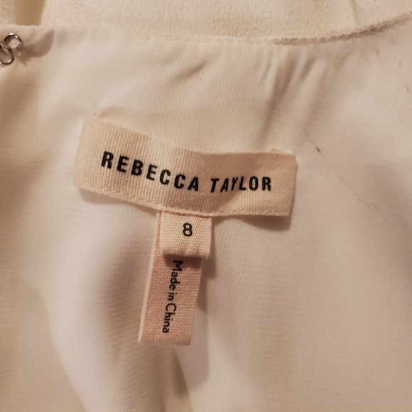 Rebecca Taylor all white dress with fridge in size 6 - Picture 3 of 4